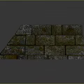 Stone Staircase Constructed With Layered Textured Stone Blocks And Steps 3d model