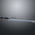 Samurai Sword With Polished Metal Blade And Traditional Hilt On Dark Background