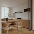 Modern Living Dining Room Interior With Large Windows Roller Blinds City View And Green Plants