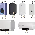 Various Modern Water Heaters Including Instant And Storage Types With Different Colors And Designs