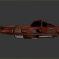Red Sci Fi Spaceship Model With Futuristic Design And Detailed Structure