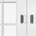 Modern Glass Doors With Blue Gray Frames And Multiple Panes Design