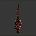Fierce Spiked Dinosaur Figure In Standing Pose With Reddish Brown And Beige Scales