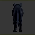 Realistic Black Panther 3D Model with Standing Pose on Dark Background