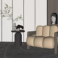 Modern Single Sofa Casual Single Sofa 3d model