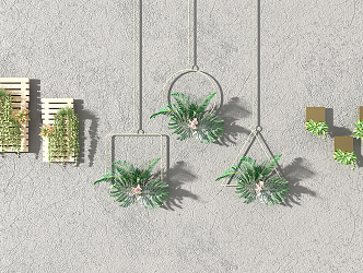 Nordic Hanging Basket Plant Partition Hanging Basket 3d model