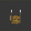 Game Movie Character With Wooden Structure Brown Yellow Strap Decorative Prop And Layered Panels