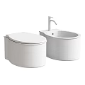 Yellow Bathroom Toilet With Matching Sink And Black Faucet Fixture