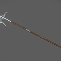 Medieval Long Handle Weapon with Metal Spear Axe Head and Wooden Shaft for Ancient Warfare