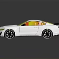 White Sports Car Featuring Sleek Design Black Wheels And Rear Spoiler