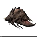 Alien Creature Character With Spiked Head And Rough Textured Exterior 3d model
