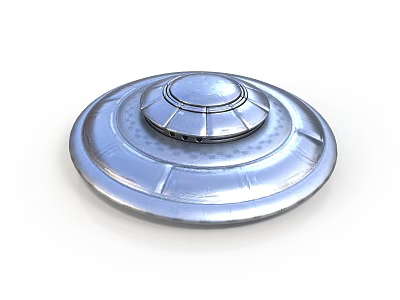 Silver Circular Spacecraft Design With Layered Metallic Structure For Cosmic Exploration 3d model