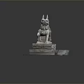 Standing Stone Mythical Lion Statue With Intricate Base And Detailed Carvings