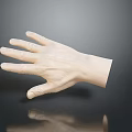 Realistic 3D Human Hand Model With Fine Hair On Dark Reflective Background