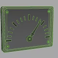 Industrial Equipment Measuring Gauge with Square Metal Frame Black Scale and Pointer
