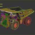 CAT 797 Yellow Mining Dump Truck With Large Tires And Open Dump Bed For Heavy Duty Operations