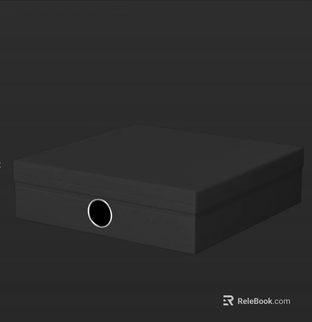 Decorative Ornament Set Featuring Black Box With Circular Hole For Home Decoration 3d model 