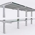 Modern Metal Frame Glass Roof Sunshade Canopy With Multiple Supports For Outdoor Use