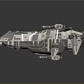 Futuristic Cosmic Spaceship With Detailed Armored Hull And Advanced Thruster Design