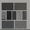 Textured Wall Panels With Various Stone And Tile Patterns In Different Colors 3d model
