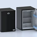 Black Mini Fridges With Open Door Displaying Interior Shelves And Storage Compartments