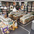 Supermarket Retail Store Featuring Shelves Stocked With Diverse Products And Bright Shopping Environment
