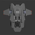 Futuristic Sci Fi Vehicle 3D Model With Geometric Panels Gray Body And Orange Accents