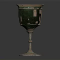 Metallic Goblet with Intricate Carved Patterns on Elegant Base for Home Decor And Daily Use