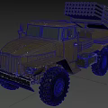 BM21 multiple rocket launcher BM21 hail Grad self-propelled rocket launcher Stalin organ former Soviet Union Russia 3d model
