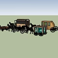 Different Styles Of Horse Drawn Carriages With Wooden Bodies And Wheels
