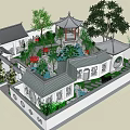 Chinese Traditional Garden Landscape Design With Pavilion Pond And Green Plants