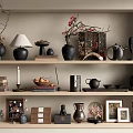 The ancient ornaments pottery jar vase book ornaments 3d model