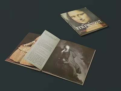Art Magazine Featuring Portrait Cover And Illustrated Interior Pages With Text 3d model