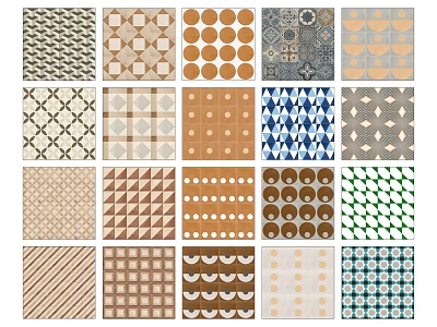 Architectural Decorative Tiles With Various Geometric And Abstract Patterns For Interior Design 3d model