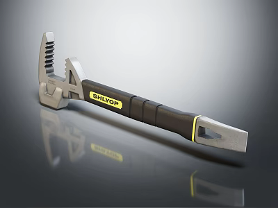 SHLYOS Multifunctional Hardware Tool with Black Handle Yellow Label Durable Steel Body and Ergonomic Grip 3d model