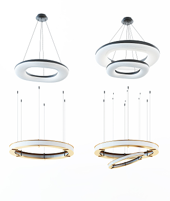 Modern chandelier fashion simple metal chandelier combination 3d model