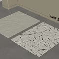 Modern Cream Style Carpet Combination Black and White Carpet Plush Carpet 3d model