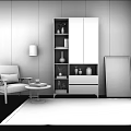 Modern bookcase 3d model