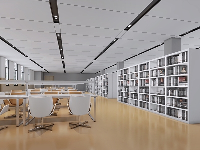 modern library 3d model