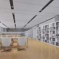 modern library 3d model