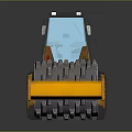 Yellow Construction Road Roller With Heavy Duty Roller Drum And Cab 3d model