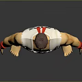 Action Figure Wearing White Karate Uniform With Red Headband Red Wristbands And Black Belt