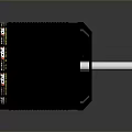 Black Electric Motor With Cylindrical Housing Label And Metal Shaft Mechanical Component