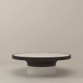 Modern Round Coffee Table With Marble Top And Black Frame Design 3d model