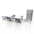 Silver Industrial Metal Components With Cylindrical Structure And Base Brackets