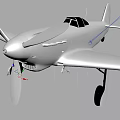 Silver Propeller Fighter Aircraft With Classic Design Cockpit And Wings