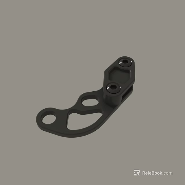 Black Metal Machinery Part With Precision Drilled Holes And Sturdy Design 3d model 