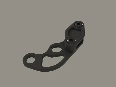 Black Metal Machinery Part With Precision Drilled Holes And Sturdy Design 3d model
