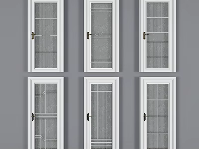 Modern swing door toilet door combination 3d model Modern swing door toilet door combination 3d model