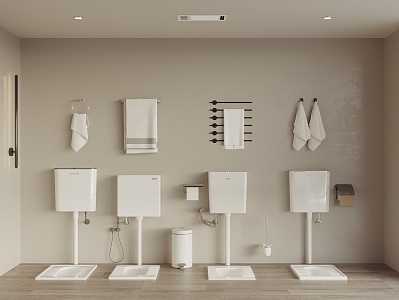 Squat pan towel rack 3d model